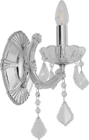 Arandela Cristal K9 Metal Cromado Florenca