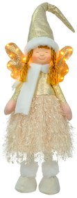 Boneco Decorativo Anjo Natalino com Led Dourado 58x15 cm F04 - D'Rossi