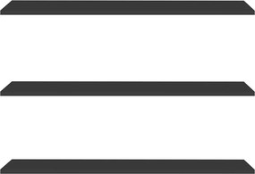 Prateleira Madeira Flutuante Multiuso Kit 3 68x20 Luara L06 - D'Rossi - Preto