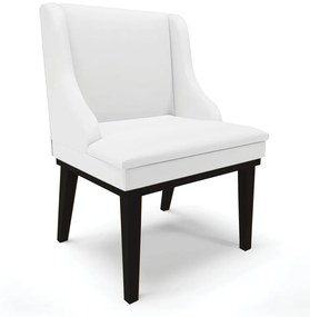 Cadeira de Jantar Liz Corino Base Fixa Madeira Preto - D'Rossi - Branco