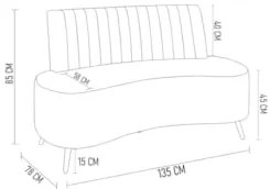 Sofá 2 Lugares para Sala Living 135cm Pés Palito Tamar Z08 Veludo Rosê