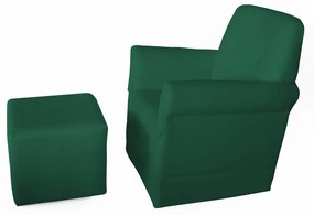 Poltrona Suzi Amamentação Balanço + Puff Suzi Suede Verde Bandeira