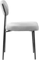 Cadeira Jantar Estofada Pé Metal Preto Kit 2 Lavy Boucle Cinza S08 - M