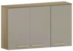 Armário de Cozinha Aéreo 120cm 3 Portas Nádia Mocca/Avelã L01 - Mpozen