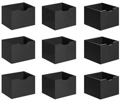 Kit 9 Gavetas para Nicho Organizador Q01 Preto Fosco - Mpozenato