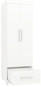 Roupeiro Guarda Roupa 2 Portas Prateleiras Gaveta Branco