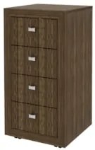 Gaveteiro Escritório 38,5cm 4 Gavetas Nogal   - Tecno Mobili