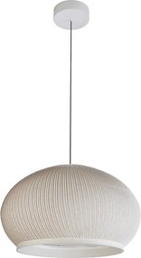 Pendente Led Dimerizavel Tecido Bege 50W 44,5Cm Coton