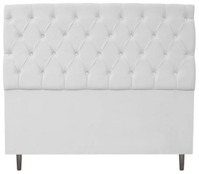 Cabeceira Estofada Liverpool 160 cm Queen Size Corano Branco - ADJ Decor