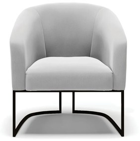 Poltrona Decorativa Industrial Preto Kit 2 Stella Suede D03 - D'Rossi - Cinza