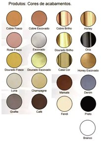 Pendente Eclisse Ø33X36Cm Disco Curvo Metal Alumínio E Vidro 01Xled 9W... (PRETO / COBRE BRILHO)