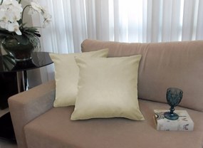 Kit 2 Almofadas Decorativas 50x50 Tecido Suede Bege