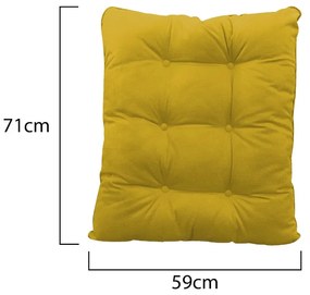 Kit Almofadas para Poltrona e Puff Costela Suede Amarelo - ADJ Decor