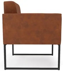Poltrona Decorativa Base Industrial Preto Ana Sintético PU Nozes - Ibi