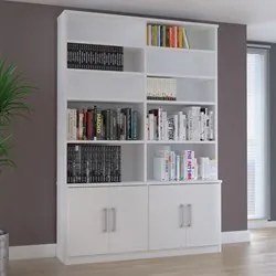 Estante Livreiro 4 Portas 10 Prateleiras Legend F04 Branco - Mpozenato