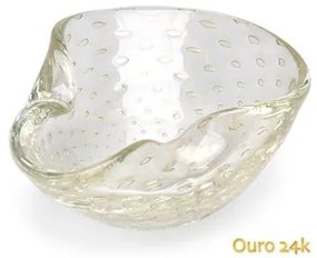 Bowl 2 Tela Transparente Com Ouro Murano Cristais Cadoro BOWL 2 TELA TR C/OURO-LV
