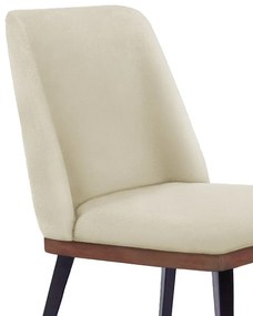 Cadeira de Jantar Bahia Suede Pés Chanfrado Tabaco C05 - D'Rossi - Bege