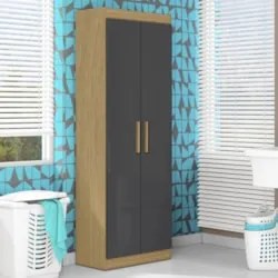 Armário Multiuso Lavanderia 60cm Lorandel Atacama/Grafite A15 - Mpozen