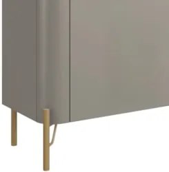 Rack TV 75 Pol 220cm 4 Portas Lisas Blen Grigio/Dourado I06 - Mpozenat