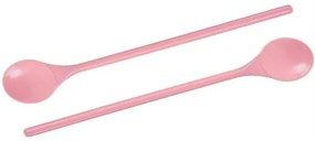 Kit Colheres Cabo Longo Rosa 2 Peças