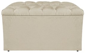 Calçadeira Estofada Liverpool 90 cm Solteiro Linho Bege - ADJ Decor