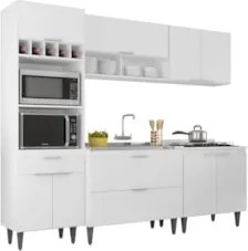 Armário de Cozinha CP05 Com Pia 100cm Pérola Z34 Branco     - Mpozenat