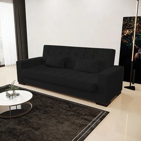 Sofá Cama Casal 3 Lugares 210cm Lisboa Linho  D03 - D'Rossi - A79 Preto