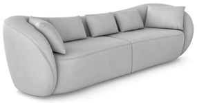 Sofá Bipartido Sala de Estar Diamond 292cm com Almofadas Soltas Veludo Cinza G52 - Gran Belo