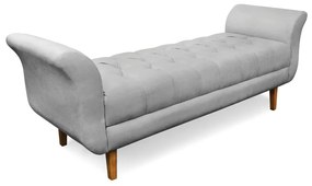 Recamier Olinda Suede 160 cm Pés Chanfrado Castanhos - D'Rossi - Cinza