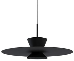 Pendente Tule Ø50X25Cm 1Xmr16 - Usina 25120/50 (PT - Preto Texturizado, FN-F - Fendi Fosco)