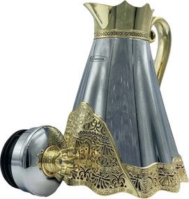 Conjunto de Garrafas Términas 1 Litro e 700 ML Sophie Luxo Quente Frio Inox Prata/Dourada G95 - Gran Belo