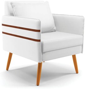 Poltrona Mari Corino Pés Palito Castanho D03 - D'Rossi - Branco