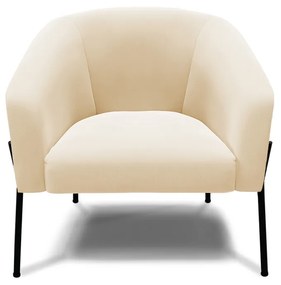 Poltrona Decorativa Pé de Ferro Preto Kit 2 Stella Suede Bege D03 - D'Rossi
