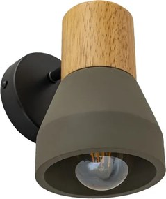 Arandela Concreto E Madeira Bottle - VERDE