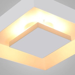 Luminária De Embutir Home Quadrado Halopin 2Xg9 25X25Cm Metal | Usina... (BT - Branco Texturizado + BR-F - Branco Fosco)