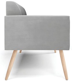 Sofá Namoradeira Pés Palito Natural Marisa Suede D03 - DRossi - Cinza
