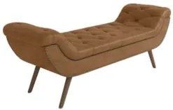Puff Recamier Calçadeira 160cm Pés Palito Madeira Venêto Z37 Sintético