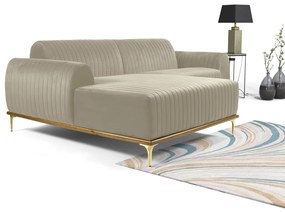 Sofá 3 Lugares Lisboa D07 com Chaise Esquerda 230cm Veludo Creme - D'Rossi