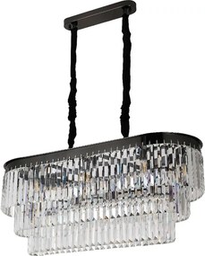 Pendente Cristal Metal Preto Cromado Palace