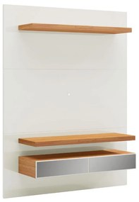 Painel Home 140cm MDF Para TV Até 55 C/ Led E Gavetas Off White Freijó TB106E - Dalla Costa