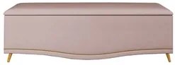 Calçadeira Baú Queen 160cm com Tachas Imperial J02 Veludo Rosê - Mpoze