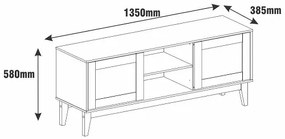 Rack Safira 1.35 Off White/Noce - Casa D Móveis