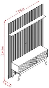 Rack Com Painel Frizz New Premium Cumaru/Opala - Madetec Móveis