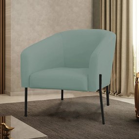 Poltrona Decorativa Pé de Ferro Preto Stella Cotelê Ext/Veludo D03 - D'Rossi - Menta