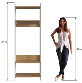 Closet Aberto Guarda Roupa Roupeiro com Cabide Off White