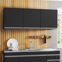 Armário Aéreo de Cozinha 150cm 3 Portas Argélia Preto - Lumil
