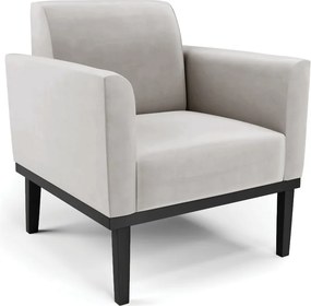 Poltrona Decorativa Isabella Pés Fixo em Madeira Preto Veludo Cinza G19 - Gran Belo