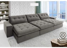 Sofá Tripartido Retrátil e Reclinável Atualle - 5 Lugares 350cm
