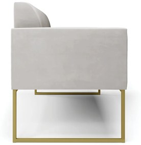 Sofá Namoradeira Base Industrial Dourado Marisa Veludo D03 - D'Rossi - Cinza