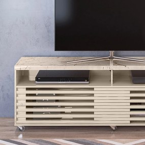 Rack TV 75Pol 182cm Bancada para Sala Nerion Calacata/Off White M20 - D'Rossi